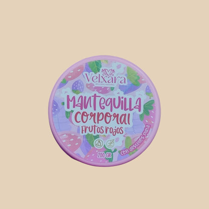 Mantequilla Corporal Frutos Rojos con Destellos Dorados – 200 g