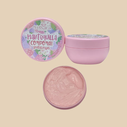 Mantequilla Corporal Frutos Rojos con Destellos Dorados – 200 g
