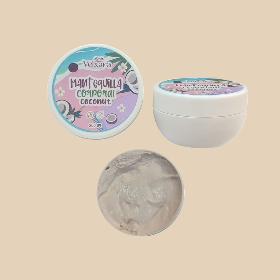 � Mantequilla Corporal Coconut con Destellos Plateados – 200 g